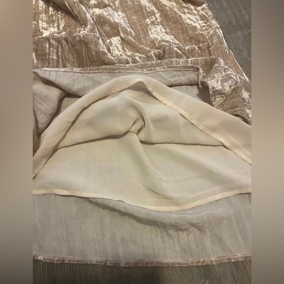 Anthropologie Floreat Champagne Crinkle Velvet Shift Tunic Style Dress Size S - Picture 6 of 9